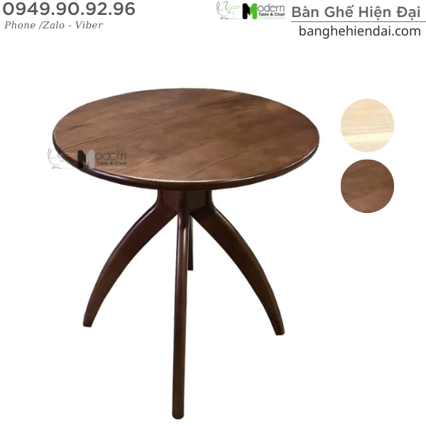 Bàn cafe gỗ Ash cao cấp tự nhiên dành cho 2 người HCM TE PHIN-06W
