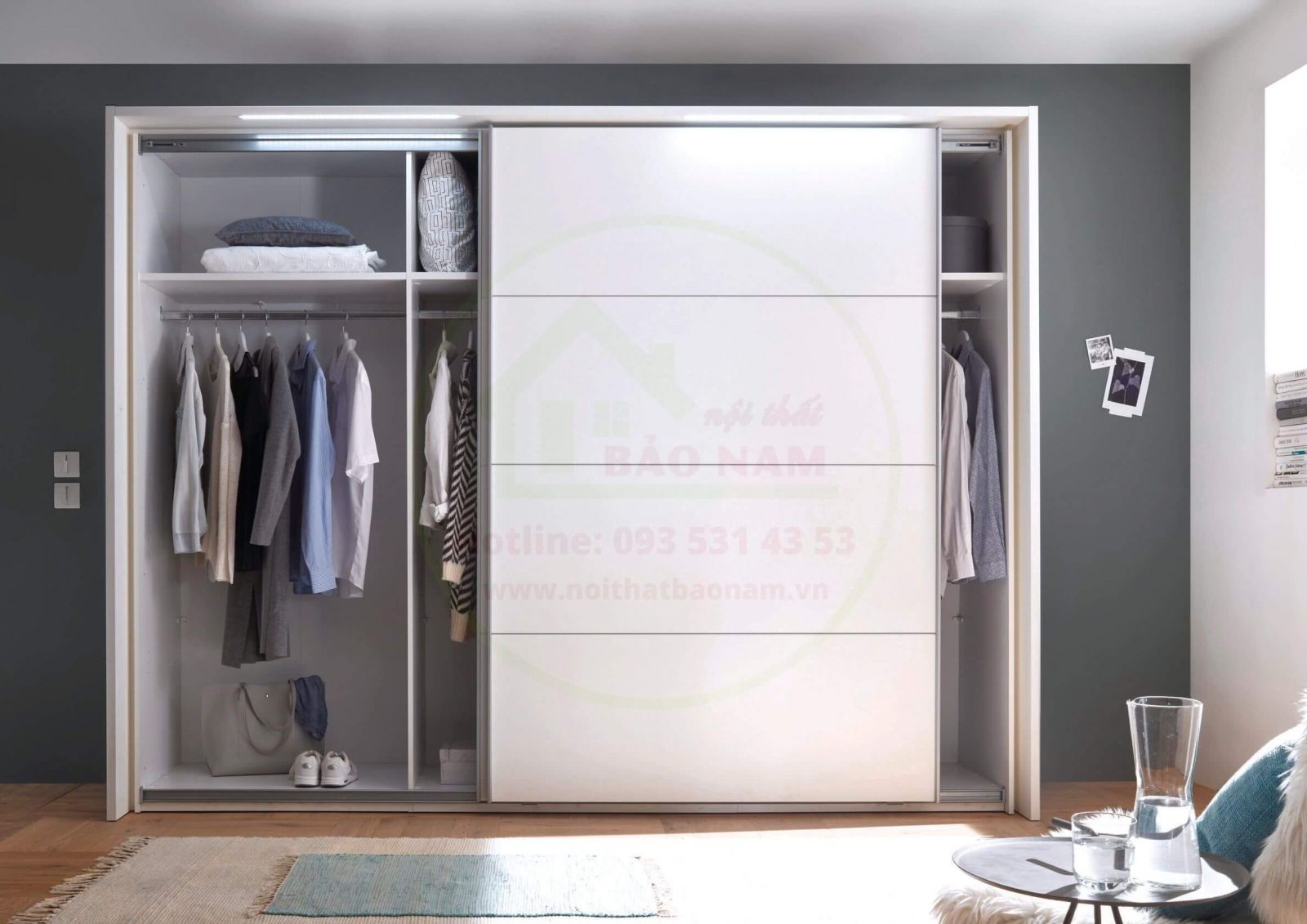 Tủ Áo Gỗ MDF Cửa Lùa - Đóng Tủ Áo Gỗ Giá Rẻ Thủ Đức