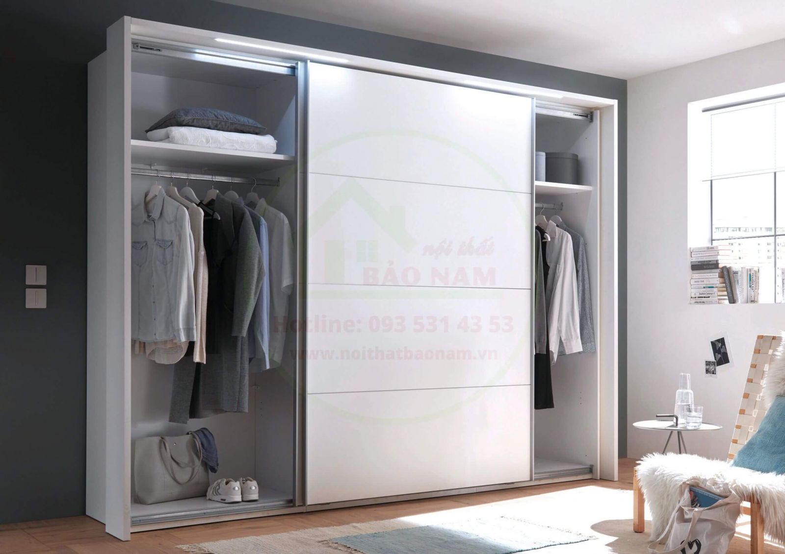 Tủ Áo Gỗ MDF Cửa Lùa - Đóng Tủ Áo Gỗ Giá Rẻ Thủ Đức