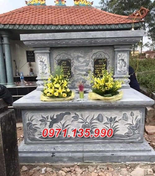 Mẫu mộ đá đôi song thân phu thê đẹp bán bình định - mộ đôi bán hà nội