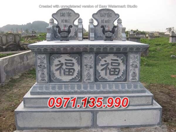 Mẫu mộ đá đôi song thân phu thê đẹp bán bình định - mộ đôi bán hà nội