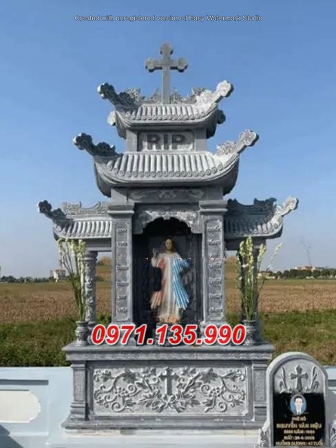 Mẫu lăng mộ đá công giáo đẹp bán tại bạc liêu an giang - mộ đạo
