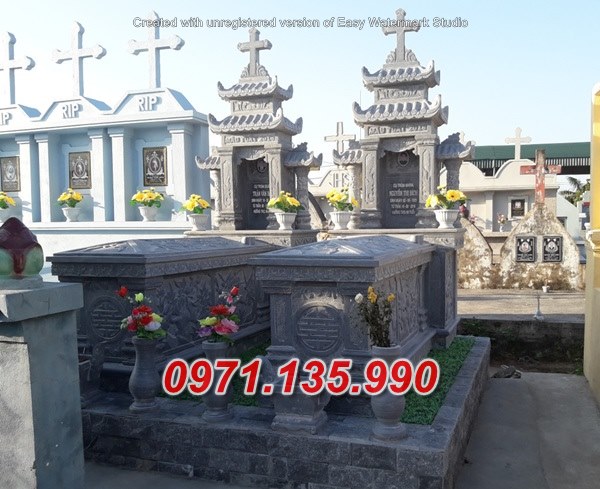 Mẫu lăng mộ đá công giáo đẹp bán tại bạc liêu an giang - mộ đạo