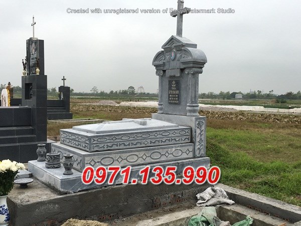 Mẫu lăng mộ đá công giáo đẹp bán tại bạc liêu an giang - mộ đạo