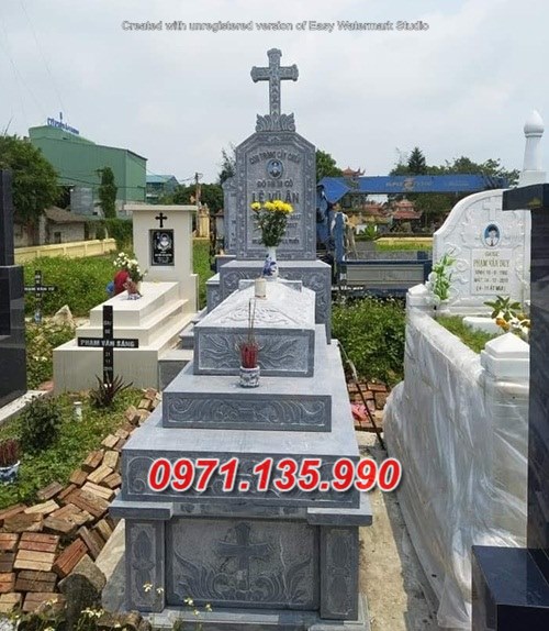 Mẫu lăng mộ đá công giáo đẹp bán tại bạc liêu an giang - mộ đạo