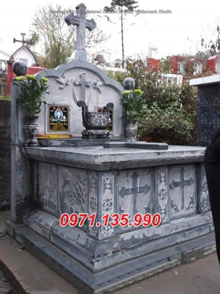 Mẫu lăng mộ đá công giáo đẹp bán tại gia lai đắk lắk - mộ đạo