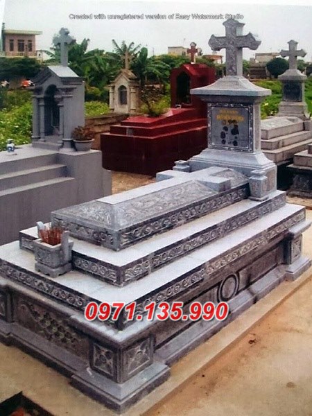 Mẫu lăng mộ đá công giáo đẹp bán tại gia lai đắk lắk - mộ đạo