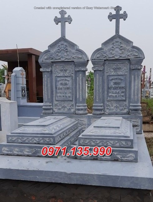 Mẫu lăng mộ đá công giáo đẹp bán tại gia lai đắk lắk - mộ đạo