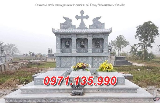 Mẫu lăng mộ đá công giáo đẹp bán tại gia lai đắk lắk - mộ đạo
