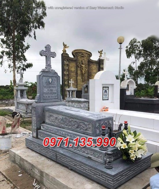 Mẫu lăng mộ đá công giáo đẹp bán tại gia lai đắk lắk - mộ đạo