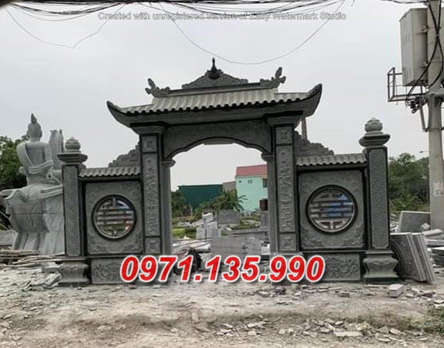 Mẫu cổng đá đẹp nhà thờ đình chùa bán tại long an sóc trăng