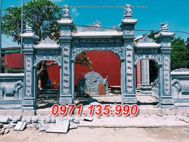 Mẫu cổng đá đẹp nhà thờ đình chùa bán tại long an sóc trăng
