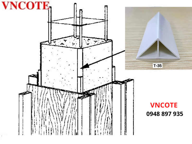 Nẹp tạo vát cột bê tông T-35, L=2.5m/thanh