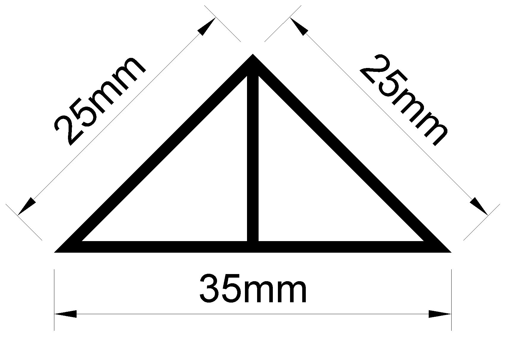Nẹp tạo vát cột bê tông T-35, L=2.5m/thanh