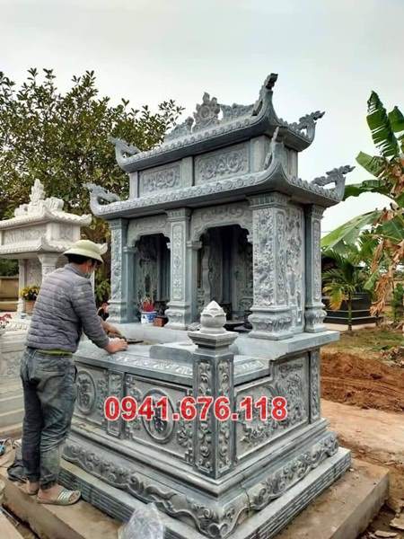 Mẫu mộ đá đôi để tro cốt đẹp bán tại bình thuận ninh thuận kon tum