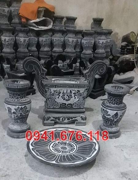 Mẫu bộ bát lư hương đá đẹp bán tại bắc giang bắc ninh lạng sơn