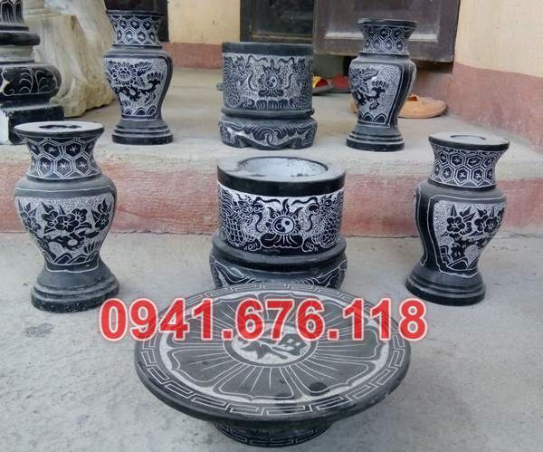Mẫu bộ bát lư hương đá đẹp bán tại hà nam hoà bình vĩnh phúc