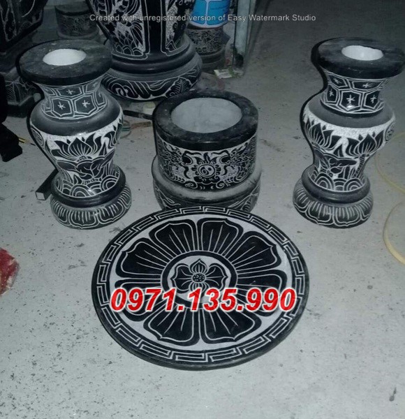 Mẫu bộ bát lư hương đá đẹp bán tại khánh hoà bình định phú yên