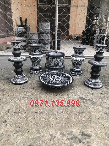 Mẫu bộ bát lư hương đá đẹp bán tại khánh hoà bình định phú yên