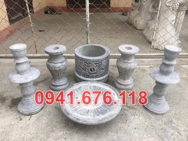 Mẫu bộ bát lư hương đá đẹp bán tại khánh hoà bình định phú yên