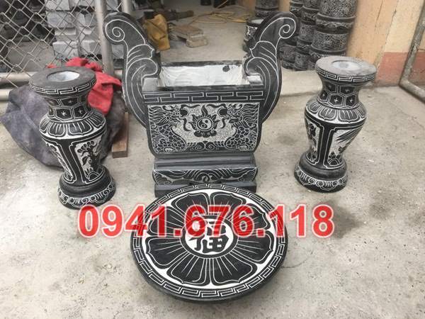 Mẫu bộ bát lư hương đá đẹp bán tại khánh hoà bình định phú yên