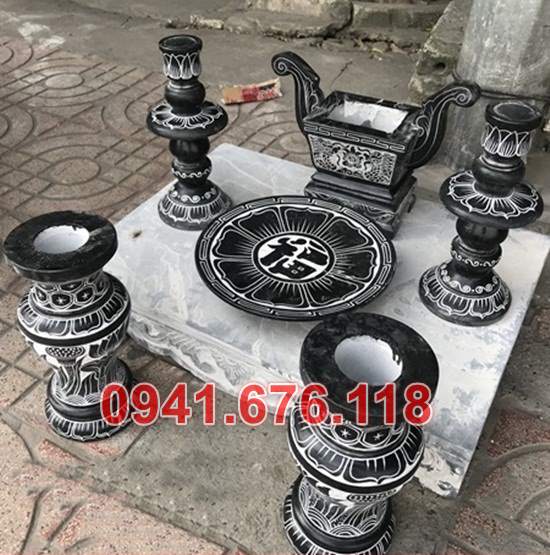 Mẫu bộ bát lư hương đá đẹp bán tại khánh hoà bình định phú yên