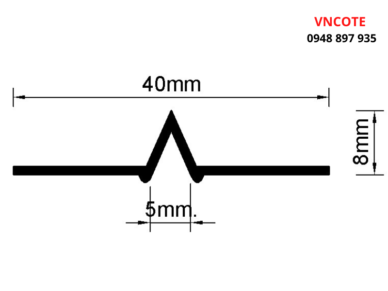 Nẹp khe co giãn thạch cao JTC-05, L=2.5m/thanh