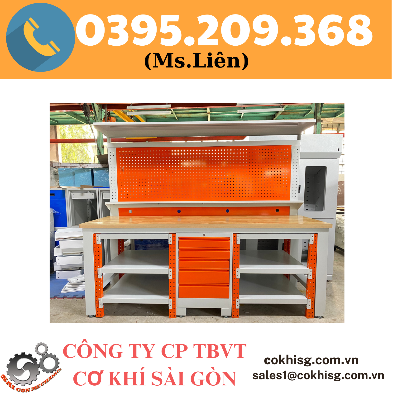 Bàn thao tác/Bàn thao tác màu cam - Ms Liên(0395 209 368)