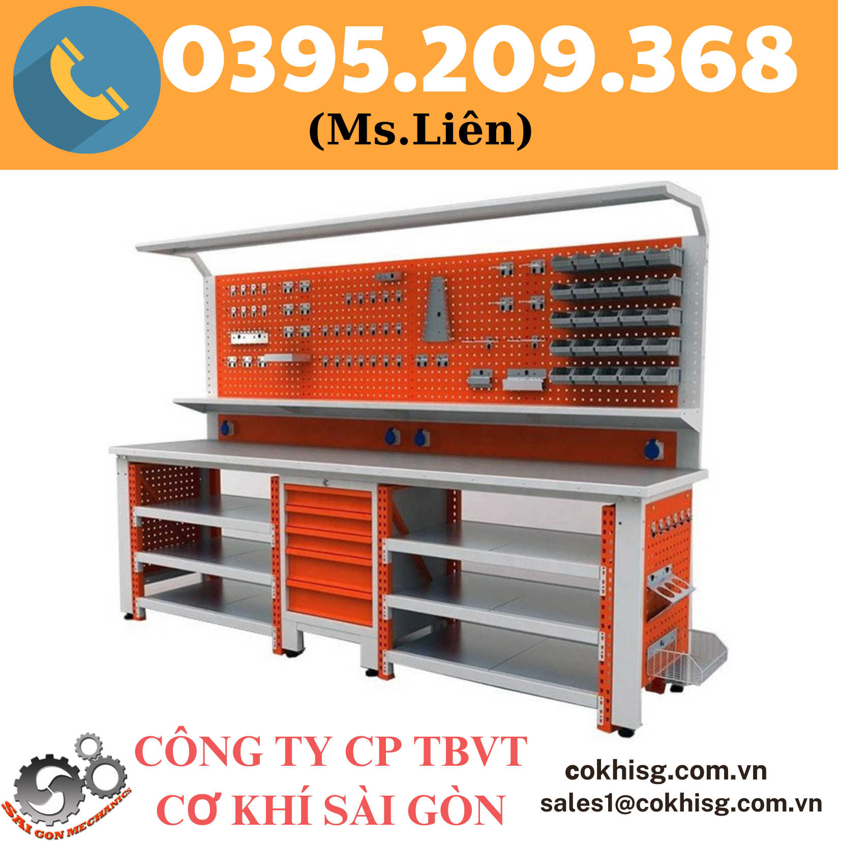 Bàn thao tác/Bàn thao tác màu cam - Ms Liên(0395 209 368)