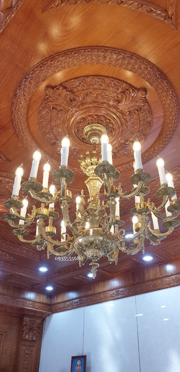 Giao lưu bộ đèn chùm đồng 24 tay