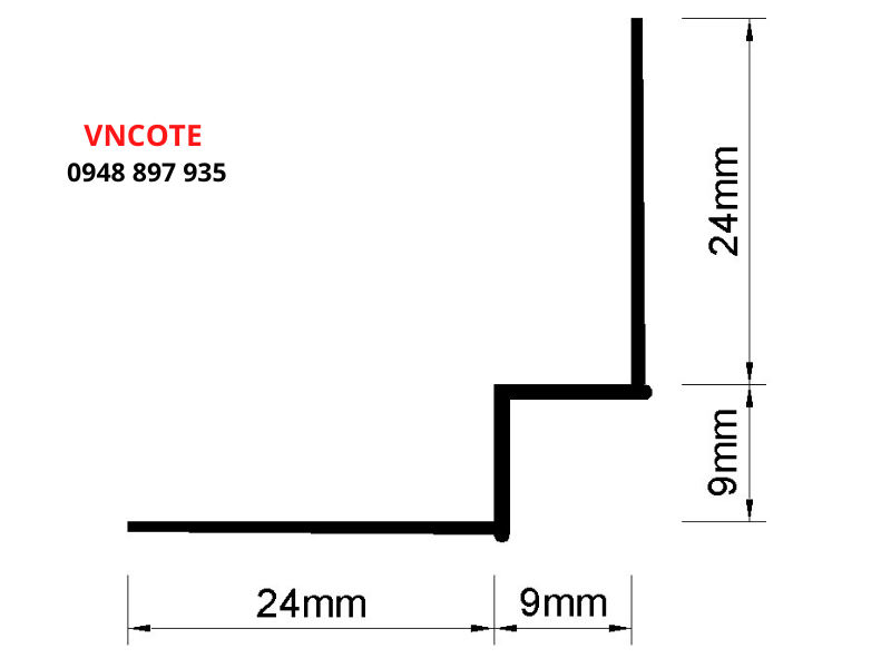 Nẹp W-09 tạo viền chỉ thạch cao , L=2.2m/thanh