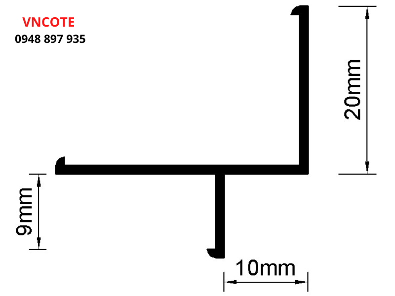 Thanh nhôm shadowline 9ly cho trần thạch cao
