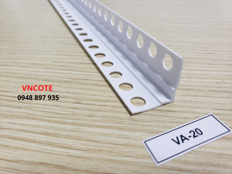 Nẹp nhựa V góc âm trần thạch cao VA-20, L=2.2m/thanh