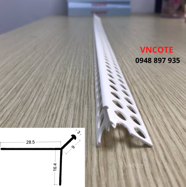 Nẹp nhựa trát tường TG--10V,  L=2.5m/thanh