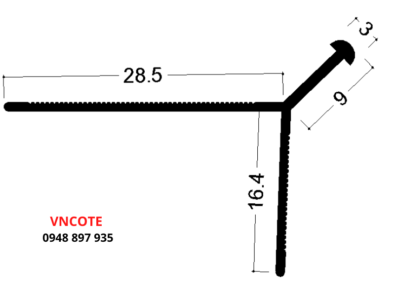 Nẹp nhựa trát tường TG--10V,  L=2.5m/thanh