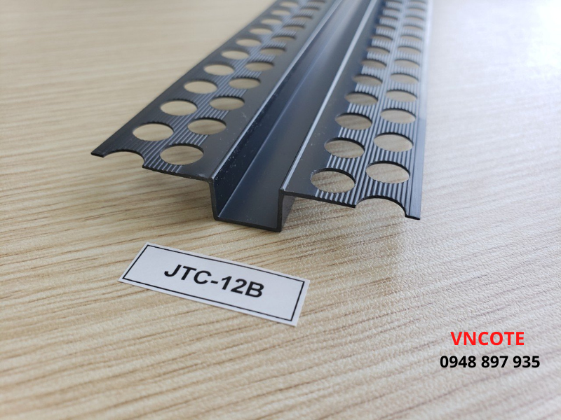 Nẹp nhựa ron thạch cao JTC-12 màu đen, L=2.2m/thanh
