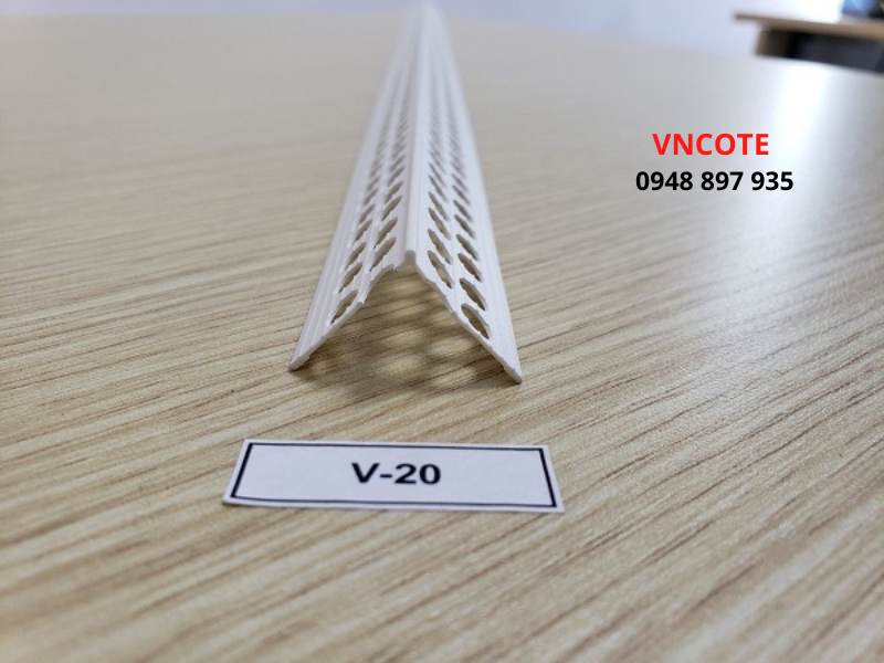Nẹp nhựa V lưới góc dương thạch cao V-20