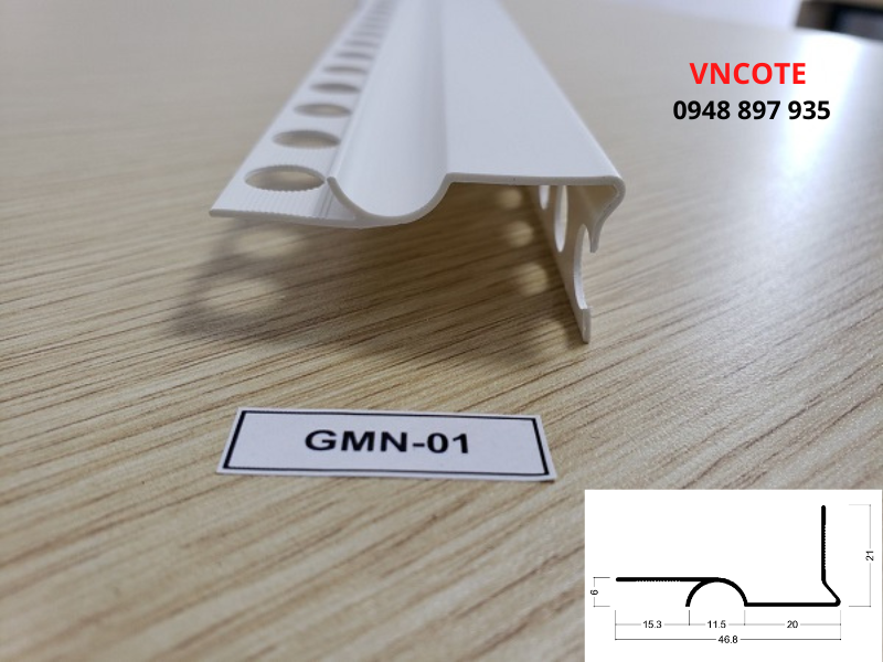Nẹp nhựa chỉ ngắt nước cho lô gia, ban công, L=2m/thanh