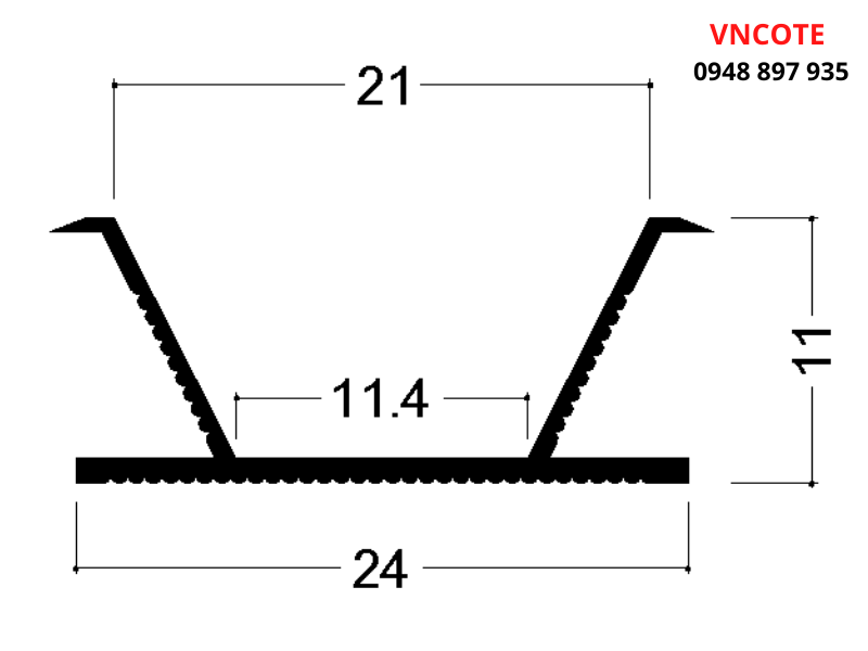 Nẹp chỉ âm tường GV-20, L=2m/thanh
