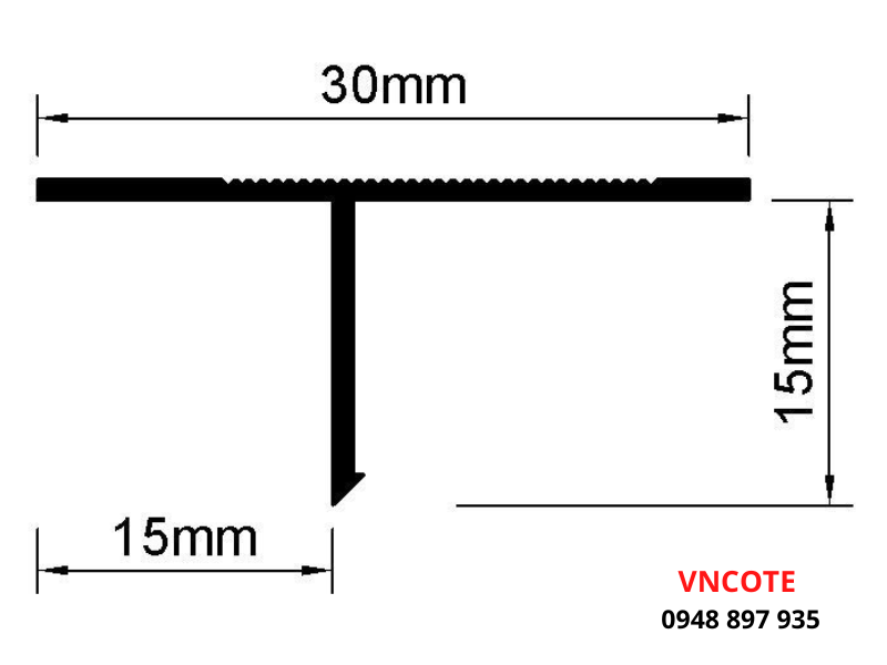 Nẹp nhựa tách khe vật liệu DF-15