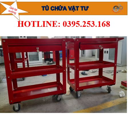 Xe đẩy dụng cụ đồ nghề 3 tầng có ngăn kéo CKSG 8203