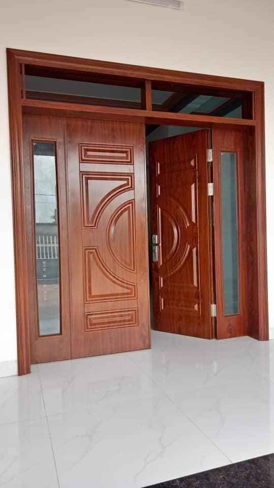 Cửa Thép Vân Gỗ 4 Cánh - Mẫu Cửa Nhà Đẹp 2023