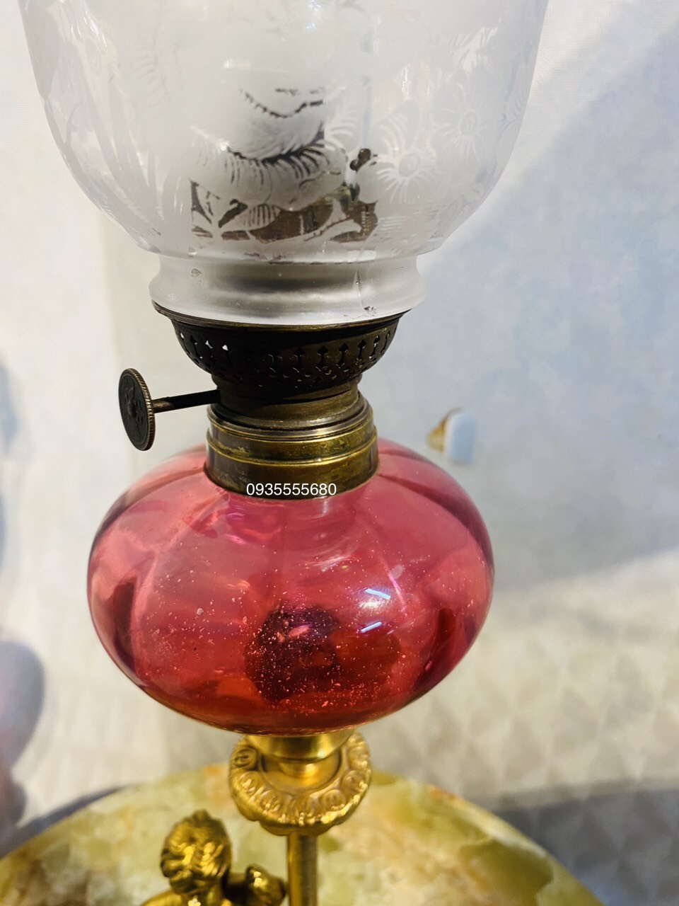 Giao lưu đôi đèn dầu cuty hàng pháp cổ