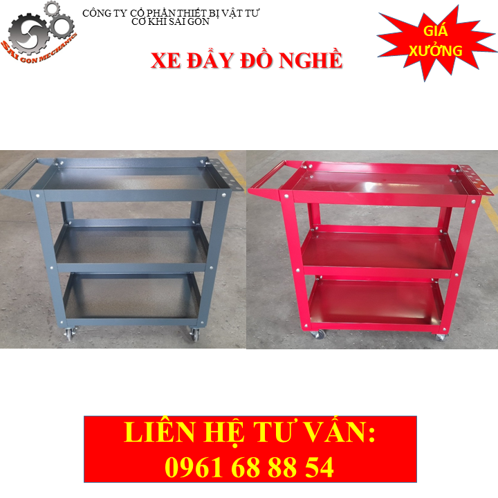 Xe đẩy dụng cụ đồ nghề 3 tầng model CKSG - 8202