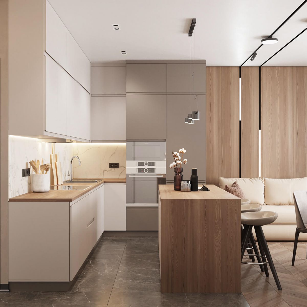 Tủ Bếp Gỗ MDF Đẹp Hcm - Thi Công Tủ Bếp An Cường Giá Rẻ