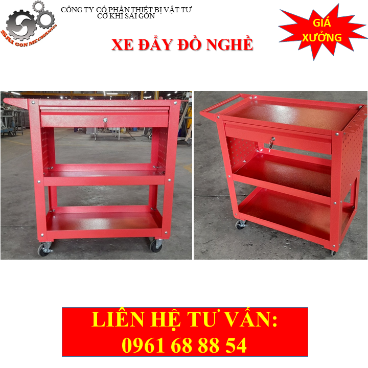 Xe đẩy dụng cụ đồ nghề 3 tầng model CKSG - 8204