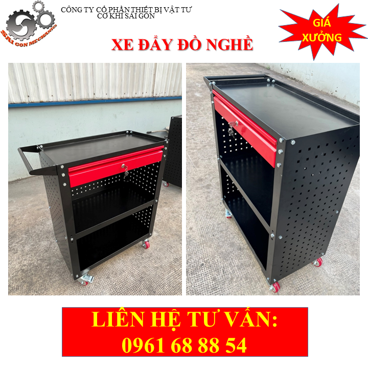 Xe đẩy dụng cụ đồ nghề 3 tầng model CKSG - 8205