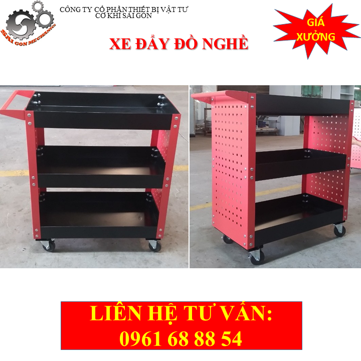 Xe đẩy dụng cụ đồ nghề 3 tầng model CKSG - 8206