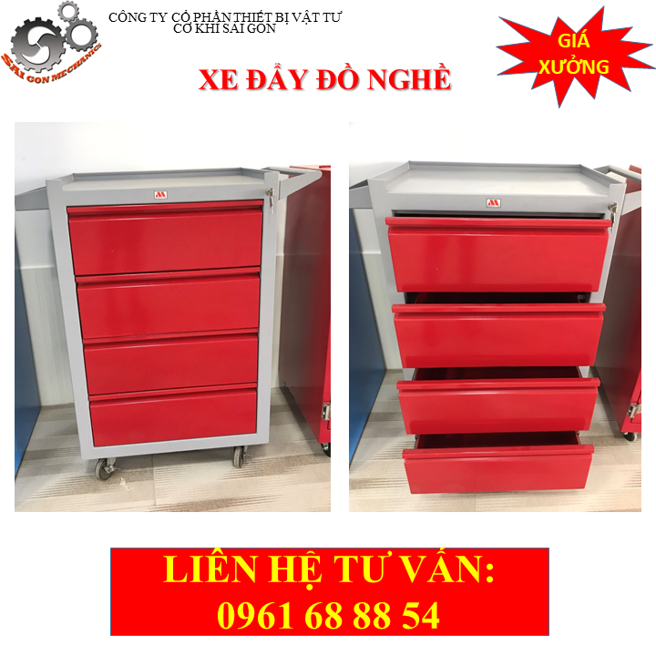 Xe đẩy dụng cụ đồ nghề 4 ngăn model CKSG - 8402