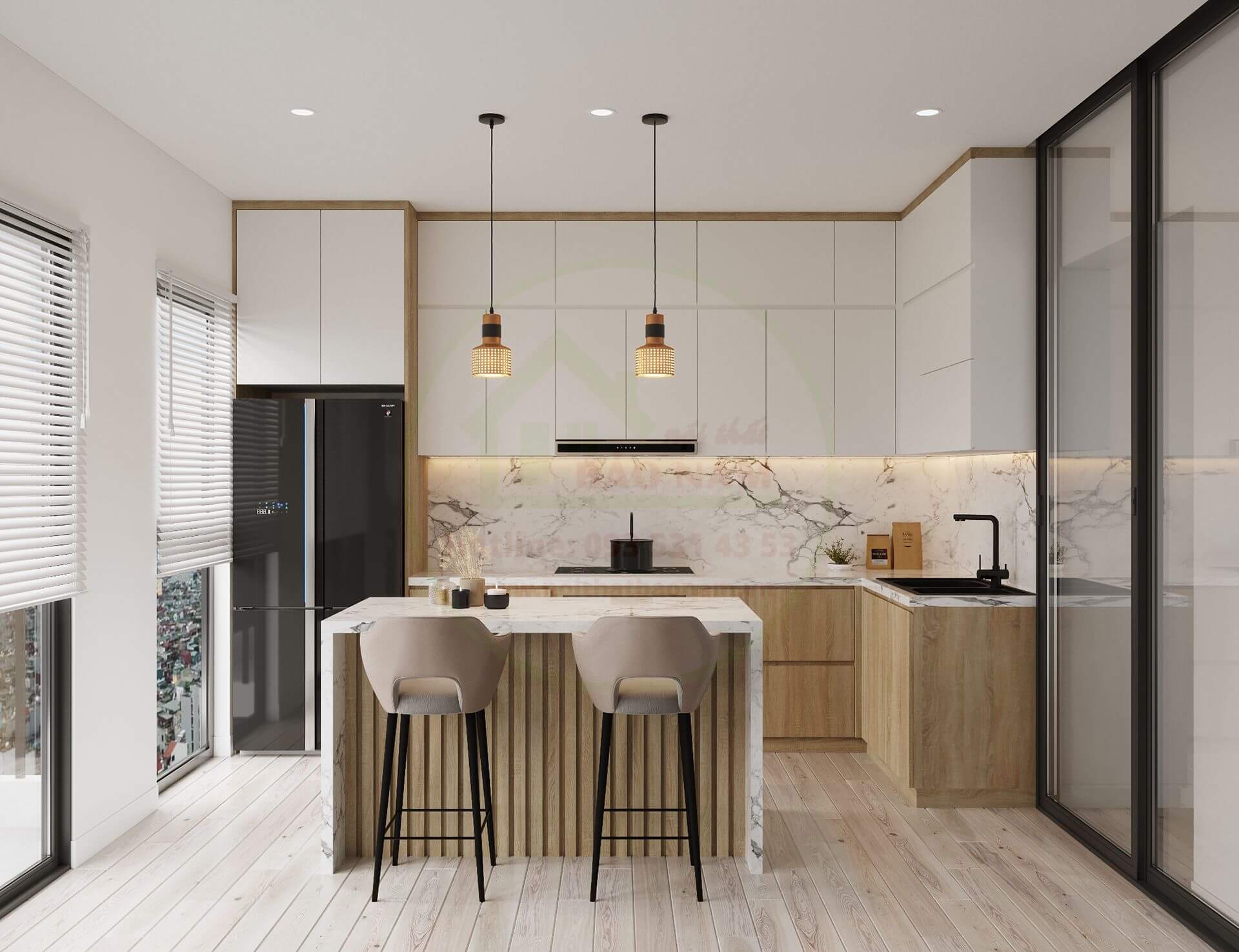 Tủ Bếp Gỗ MDF Đẹp TpHcm - Thi Công Tủ Bếp Giá Rẻ